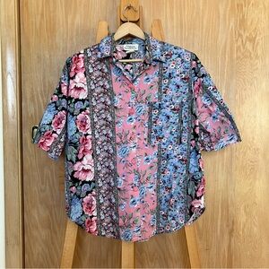 California Connection Inc. floral striped button up!